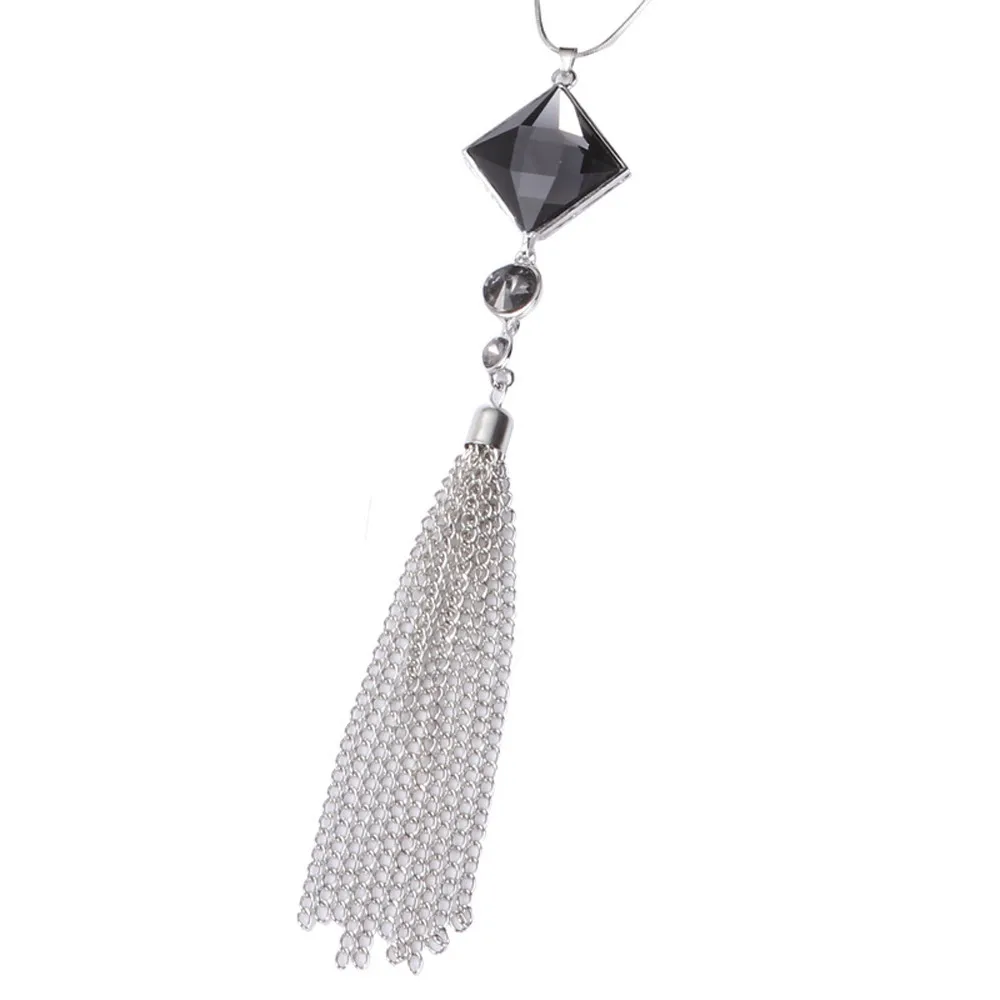 Модное женское ожерелье с подвеской из хрустального жемчуга, роскошное длинное ожерелье с цепочкой для свитера, ювелирные изделия, чокеры