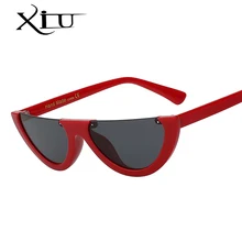 XIU солнцезащитные очки трендовые полуоправы без оправы очки с плоским верхом женские Модные прозрачные очки Брендовые дизайнерские для женщин Oculos