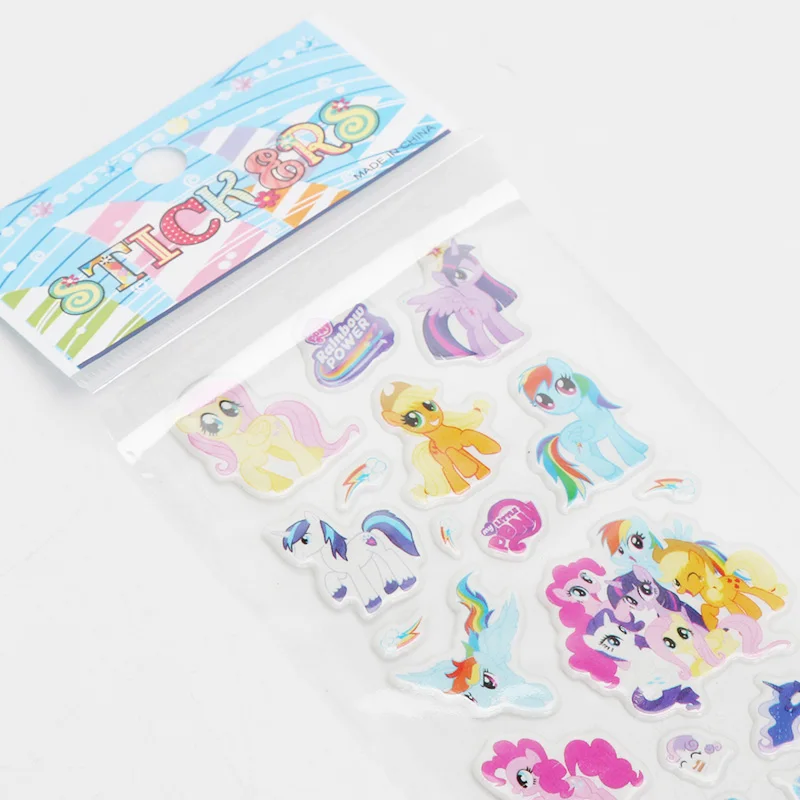 6 шт./компл. ПВХ Стикеры с изображением пони игрушки My Little Pony пакет для девочек наклейки для ногтей 3D всех цветов радуги; платье с Сумеречной искоркой Пинки