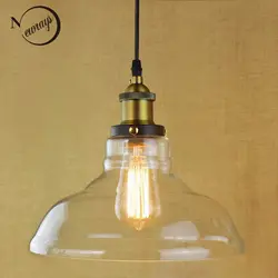 Ретро Винтаж промышленных Стиль лампочка Эдисона Стекло подвесные светильники для кухни ресторана кафе украшения E27