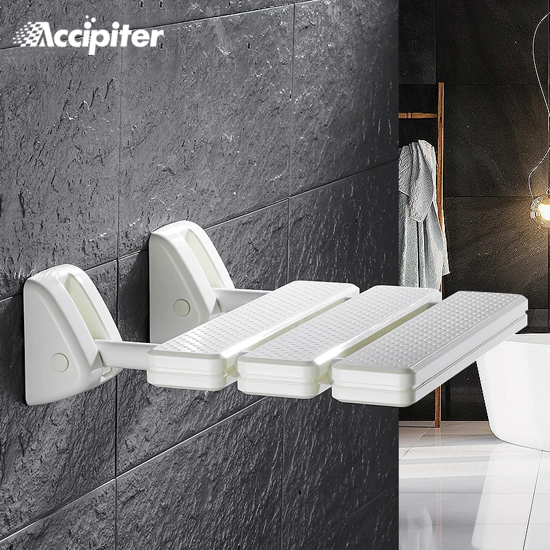 

Folding Wall Shower Seat Wall Mounted Relaxation Shower Chair Solid Seat Spa Bench Saving Space Bathroom bathroom accessories