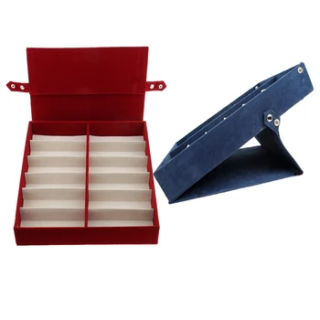 

2 Pieces 12 Slots Eyeglasses Storage Box Sunglasses Jewelry Display Case