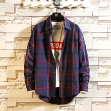 Клетчатая рубашка Новая Осенняя зимняя фланелевая красная клетчатая рубашка мужские рубашки с длинным рукавом Homme хлопковые мужские клетчатые рубашки