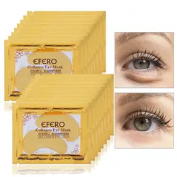 Efero 10 шт = 5 пакетов Anti-Aging Золотая с кристаллами коллагена маска для глаз патчи для глаз маска Анти-темный круг anti-отечность крем