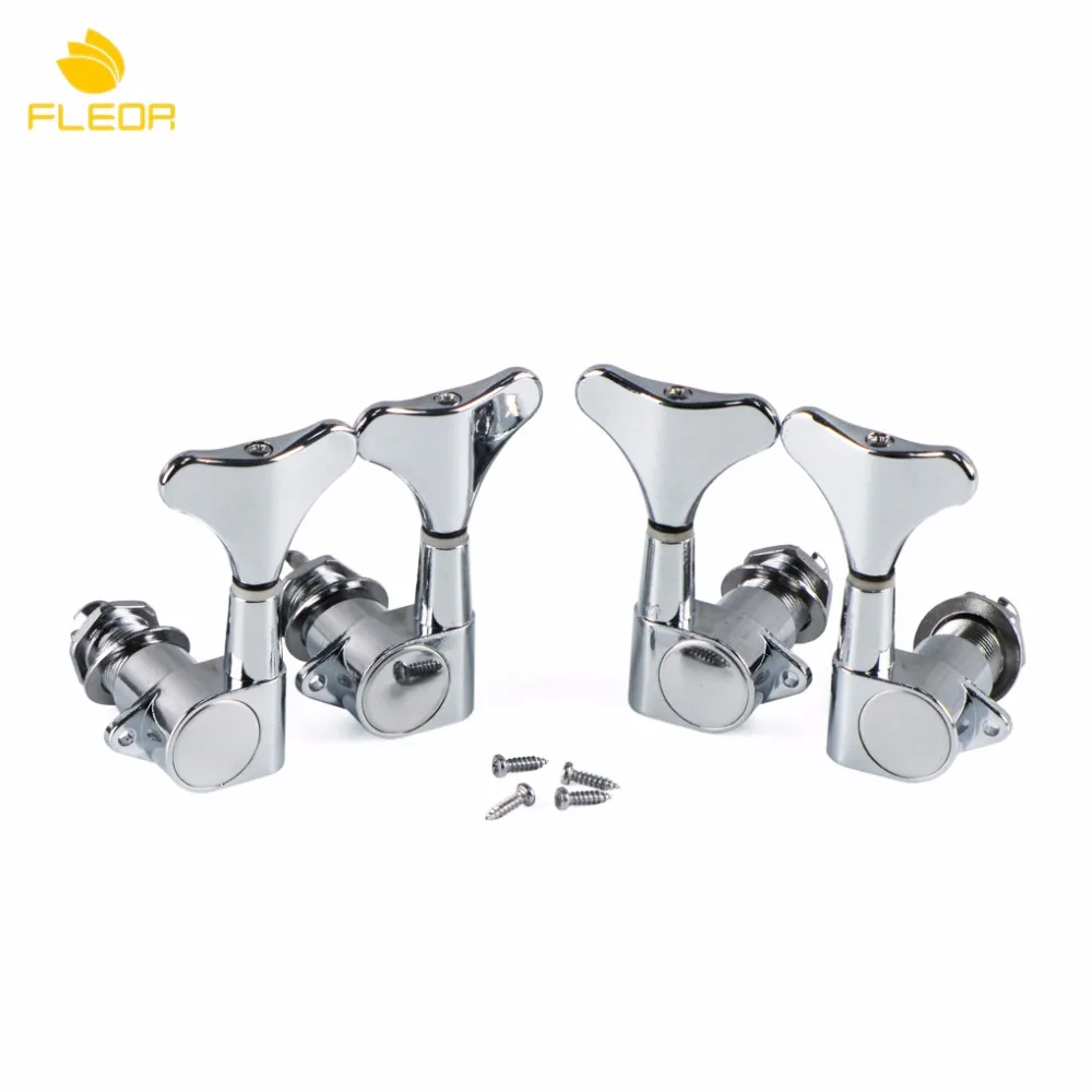 FLEOR 2L2R Bass Tuning Keys Pegs Machine Head Tuners Chrome High