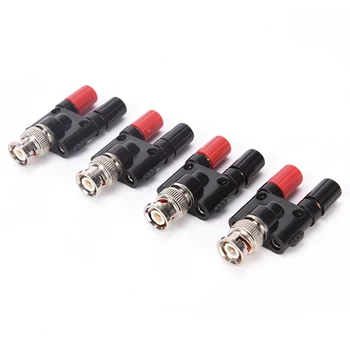 

1Pcs Black & Red BNC Male to 4MM Twin Dua Binding Posts Banana Plug Jack Female Coaxial Adapte Connector BNC Male Terminals