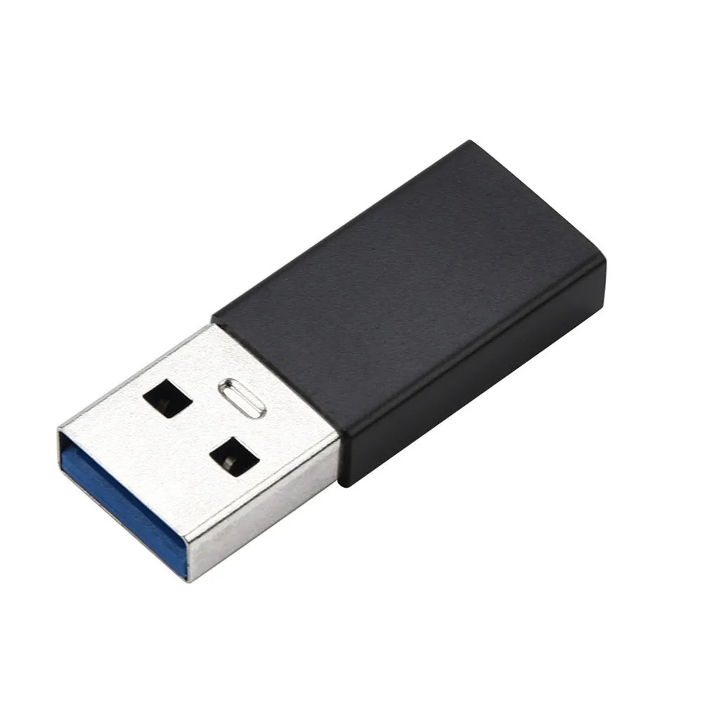 USB C к USB адаптер usb type C Женский к USB 3,0 Мужской соединитель конвертер высокоскоростной Сертифицированный Аксессуары для мобильных телефонов - Цвет: Black