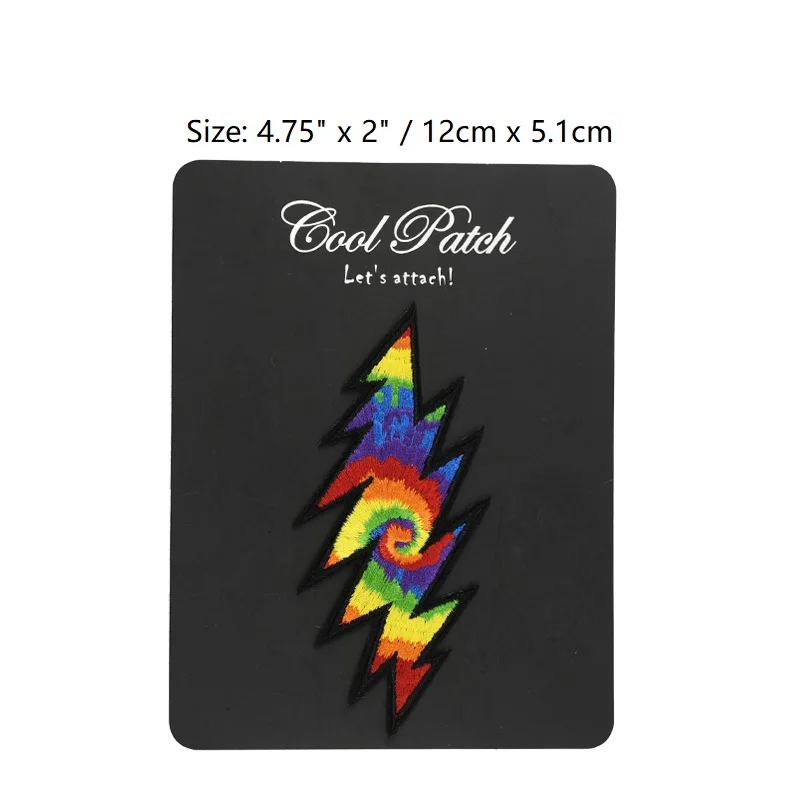 

4.8" Grateful Dead Tie-Dye Lightning Bolt Music Band Heavy Metal Iron On Patch Tshirt Rock Punk TRANSFER APPLIQUE