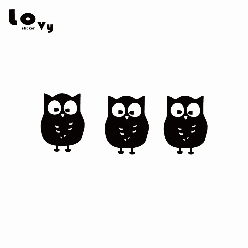 Cute Owls Vinyl Car Sticker Funny Cartoon Animal Car Decal for Car