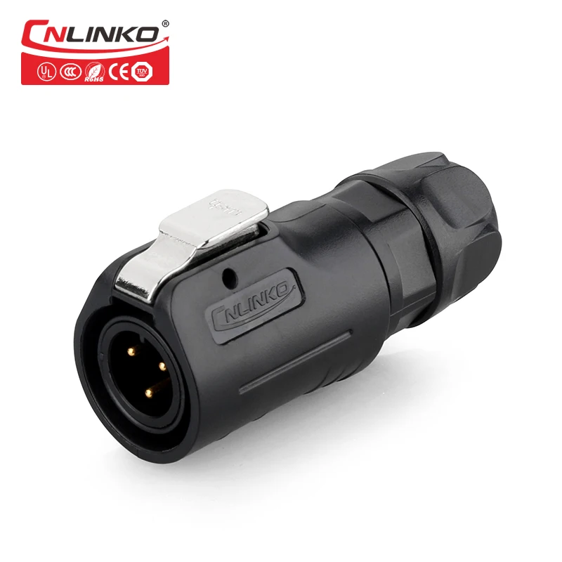  Cnlinko Good Price straight M12mm plastic connector electrical panel mounted circular 3 pin power c