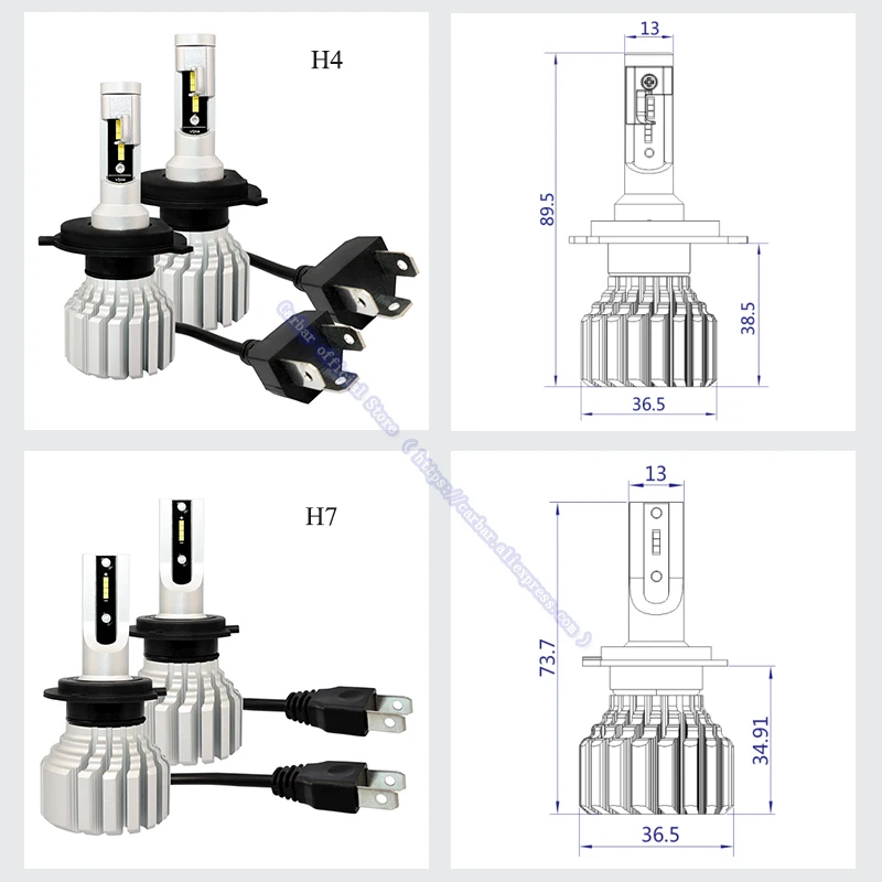 Carbar #2018 Новый V5S автомобиля светодио дный фар комплект H4 Здравствуйте/Lo луч светодио дный фары замена лампы 50 Вт 6000 К автомобиля светодио