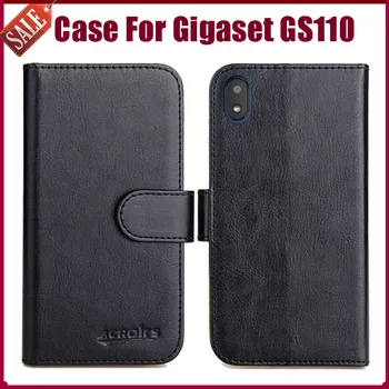 Перейти на Алиэкспресс и купить Горячая распродажа! Чехол Gigaset GS110, Новое поступление, 6 видов цветов, высокое качество, кожаный защитный чехол-книжка для телефона Gigaset GS110, че...