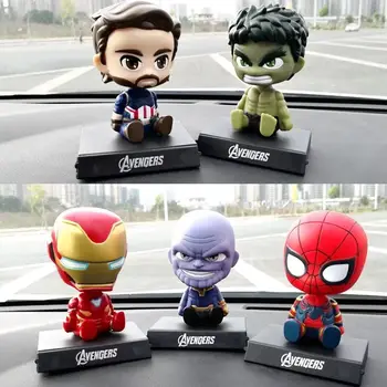 

Avengers Figurine Iron man Green Giant Shaking Head Car Ornaments Automobiles Interior Dashboard Car Accessories
