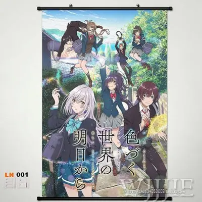 

Japan Anime Home Decor Wall Scroll Poster Irozuku Sekai no Ashita kara