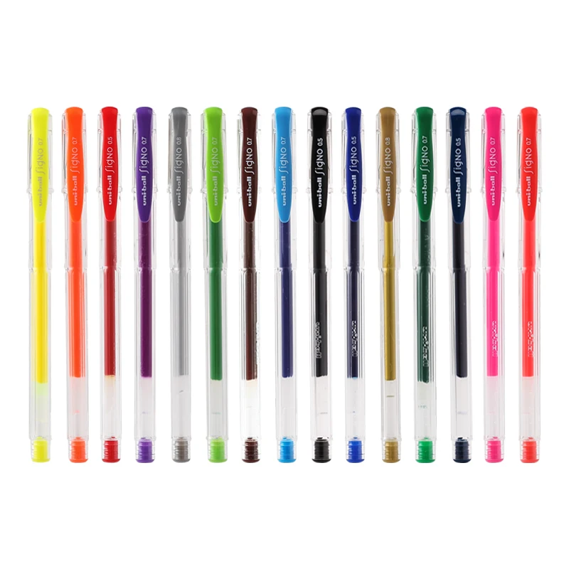 

multiple colour Uni-ball Signo Standard Gel Ink Ballpoint Pen Set UM-100 0.5/0.7/0.8mm