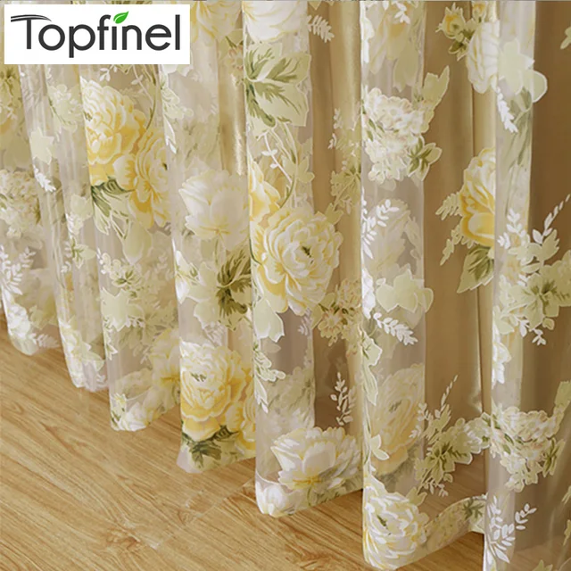 Cheap Top Finel HOT Modern Rose Floral Tulle for Window Curtain Sheer Curtains for Living Room the Bedroom Window Screening Panel Cheap Top Finel HOT Modern Rose Floral Tulle for Window Curtain Sheer Curtains for Living Room the Bedroom Window Screening Panel