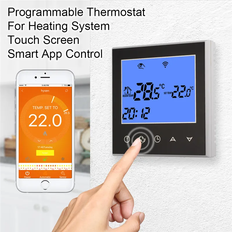 

WiFi Thermostat 3A Water Floor Heating Programmable Intelligent Temperature Controller Remote Control by Android ISO Phone