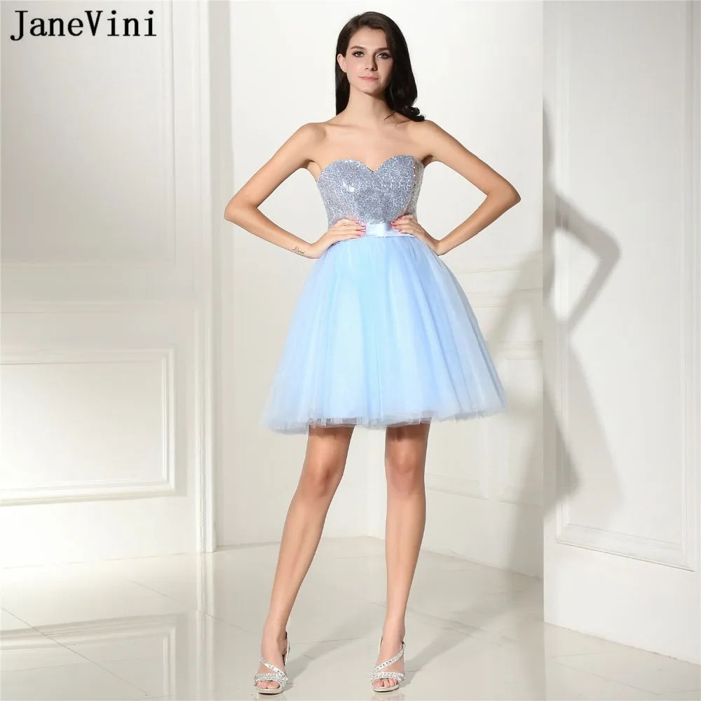 baby blue short homecoming dresses