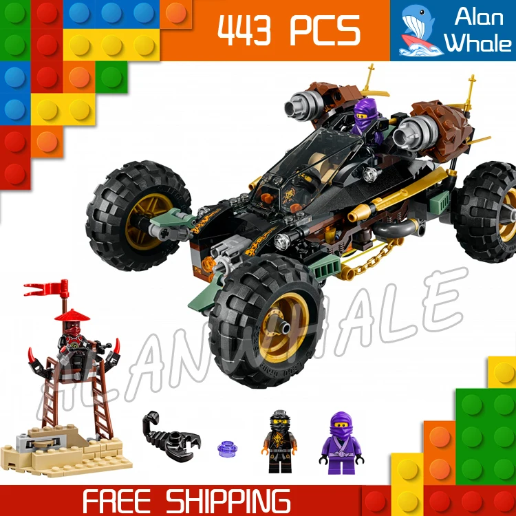 

443pcs Ninja Road Rocker Off Stone Army Base Camp Vehicle 10524 Figure Building Blocks Children Toy Compatible With LegoING