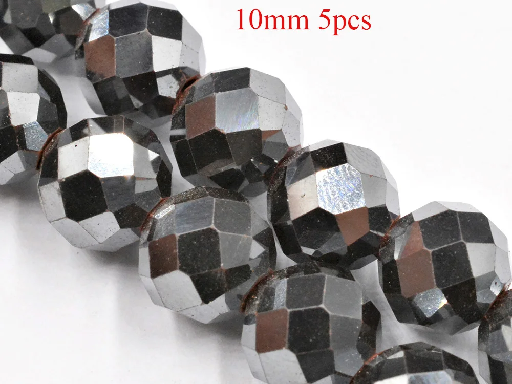 

FLTMRH Natural Facted Black Hematite Stone Beads For Jewelry Making 2/3/4/6/8/10mm Spacer Beads Diy Bracelet