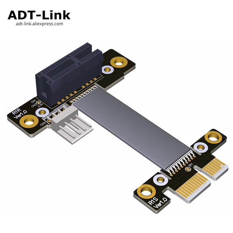 

1x Elbow Angled Mining Riser Card, PCIe Extender 1x to 1x Riser Adapter, GPU Riser Adapter,Ethereum Mining pci-e cable