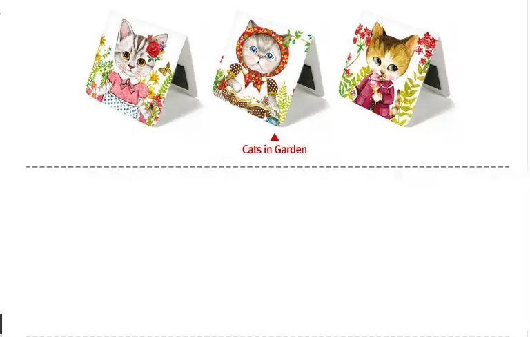 3 шт./лот кошки Закладка на магните - Цвет: Cats in Garden