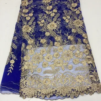 

Free delivery!!Royal blue African lace fabric, 2018 beaded beaded lace fabric, used for wedding dress bride Nigerian lace fabric