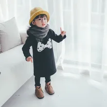 Для маленьких девочек зимнее платье для девочек с принтом «бабочка» кашемировый свитер рубашки, детская одежда элегантные платья для девочек, детская одежда