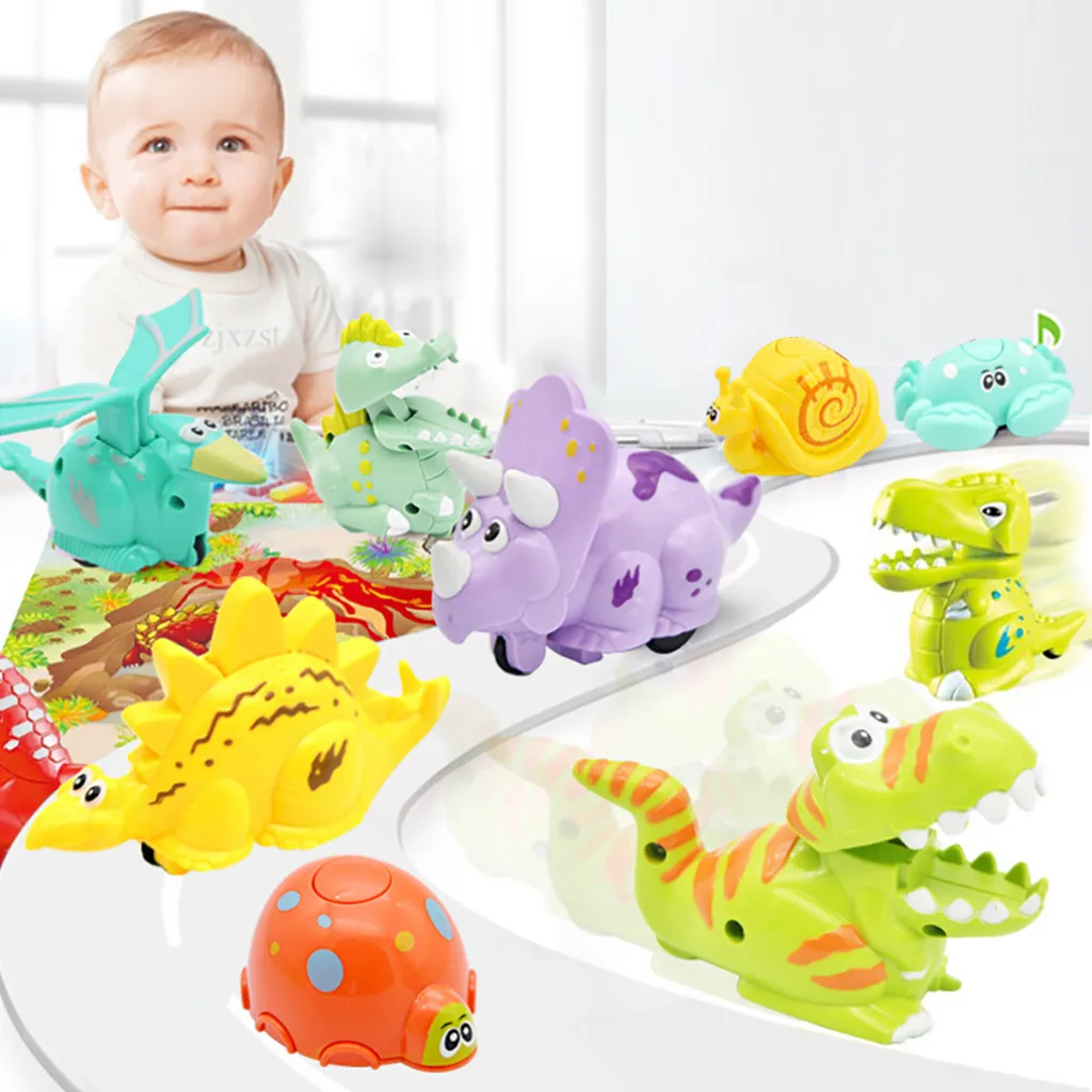 

12 animals Toy car inertia scooter Children's Pressure Inertia Sliding Dinosaur Car Mini Slider Animal Toy Gift Z426