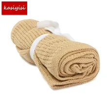 Новорожденных детские одеяла супер Мягкий хлопок крючком Лето Карамельный цвет Опора кроватки Повседневное спальный кровать поставки отверстие Обёрточная бумага