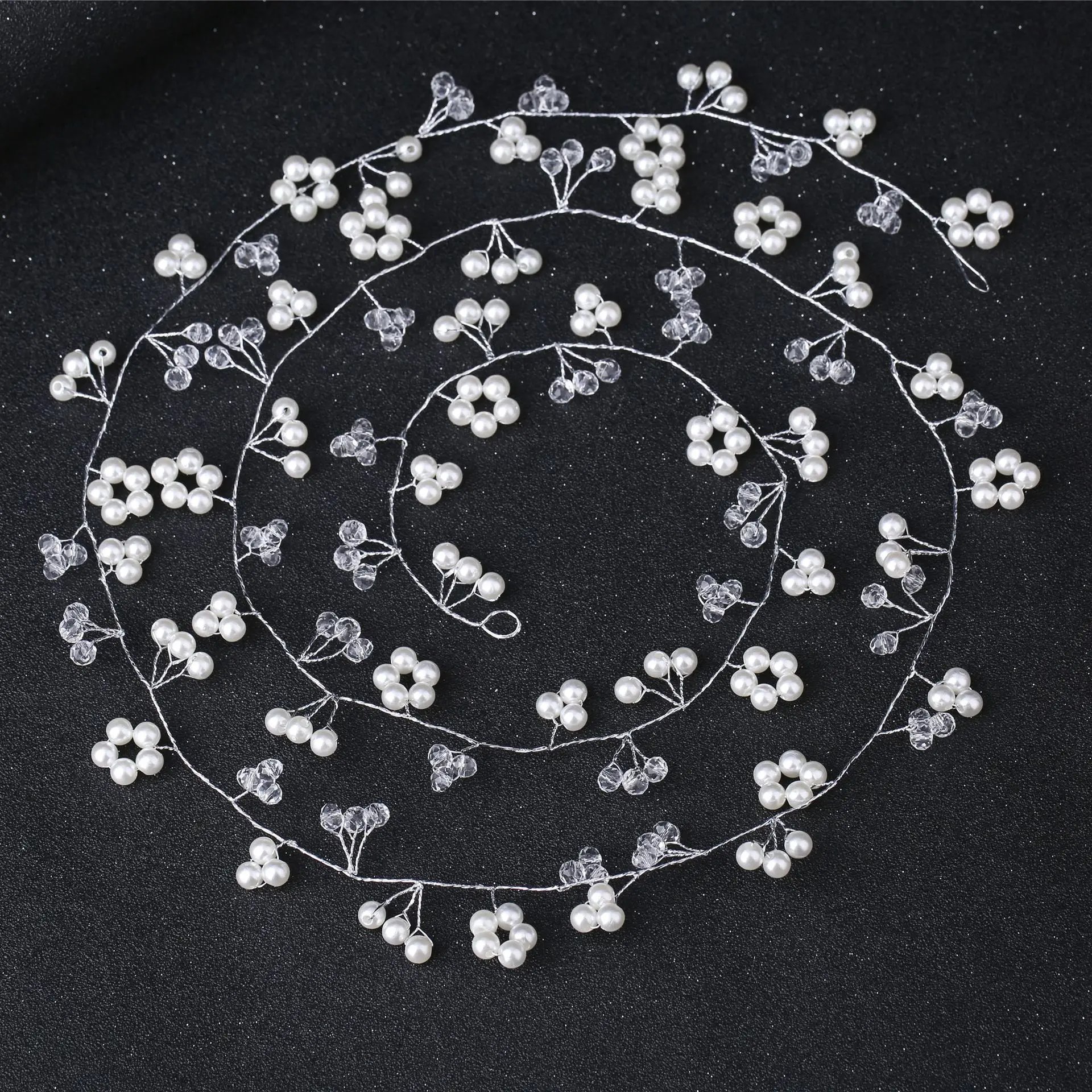

Silver New Fashion Bridal Wedding Headband Handmade Pearl Crystal Wedding Hair Accessories Decoration Wedding Hair Piece 2019