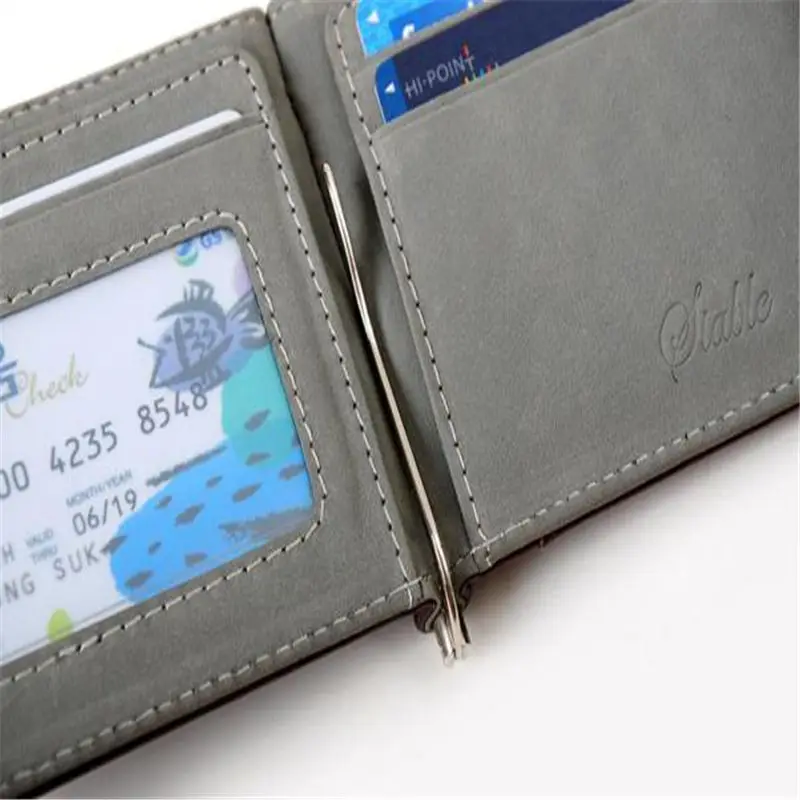 Абсолютно и качественный Роскошный деловой мужской Ультратонкий кожаный бумажник с зажимом для денег ID кошелек для кредитных карт кошелек мужской L* 5