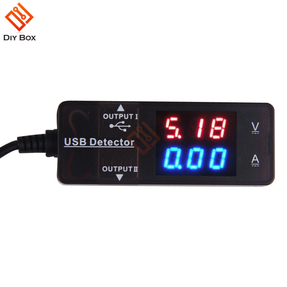 

LED Digital Voltmeter Ammeter USB Charger Doctor Voltage Current Meter Power Tester Detector with USB Cable
