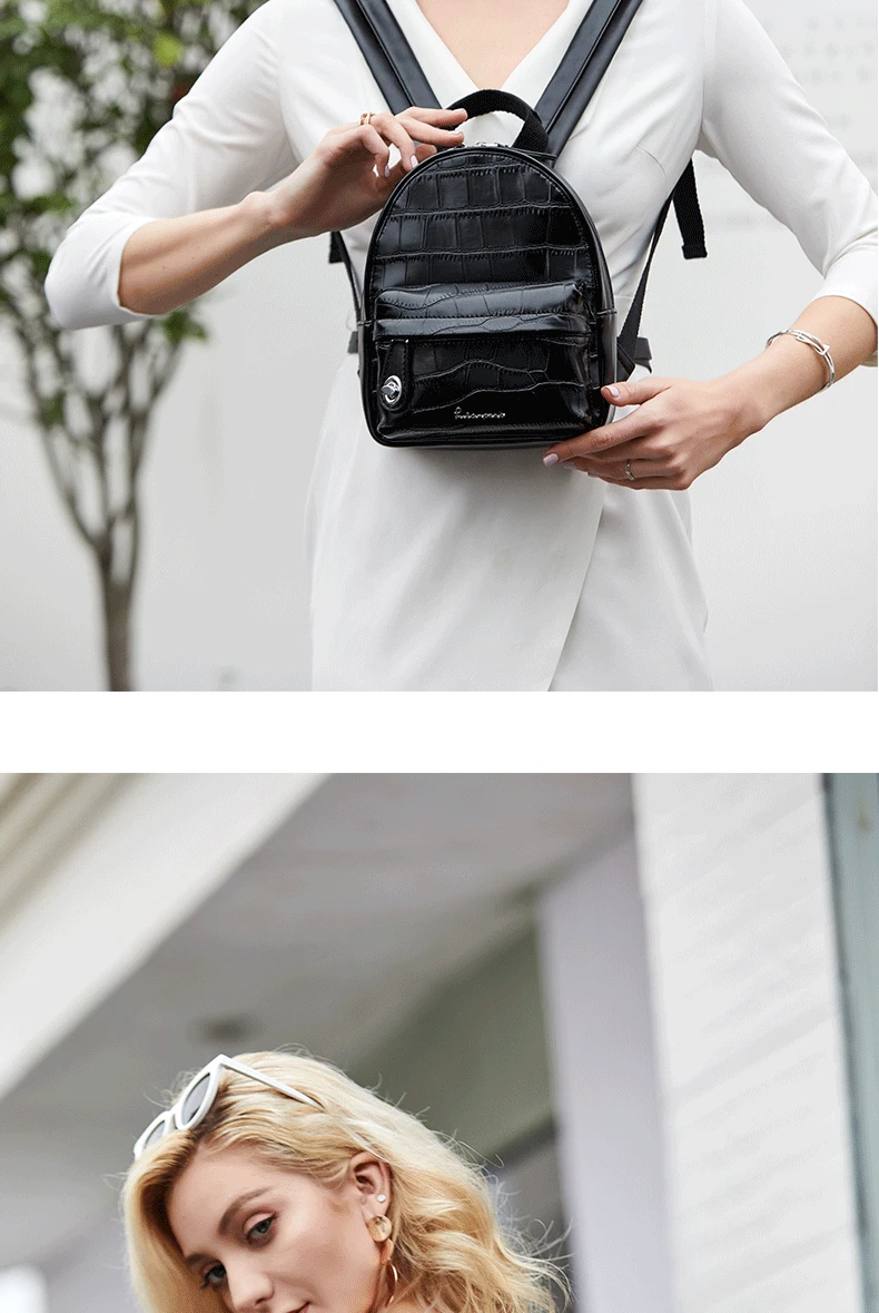 Рюкзак белый черный Женская и молодежная мода Девушка Рюкзак женский рюкзак