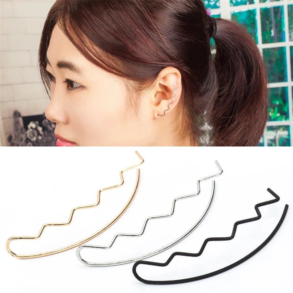 

SexeMara New Fashion Ear Sweep Wrap Silver Gold Ear Climber Ear Clip Cuffs Line curve Earrings Jewelry For Women Wing Ear Clips