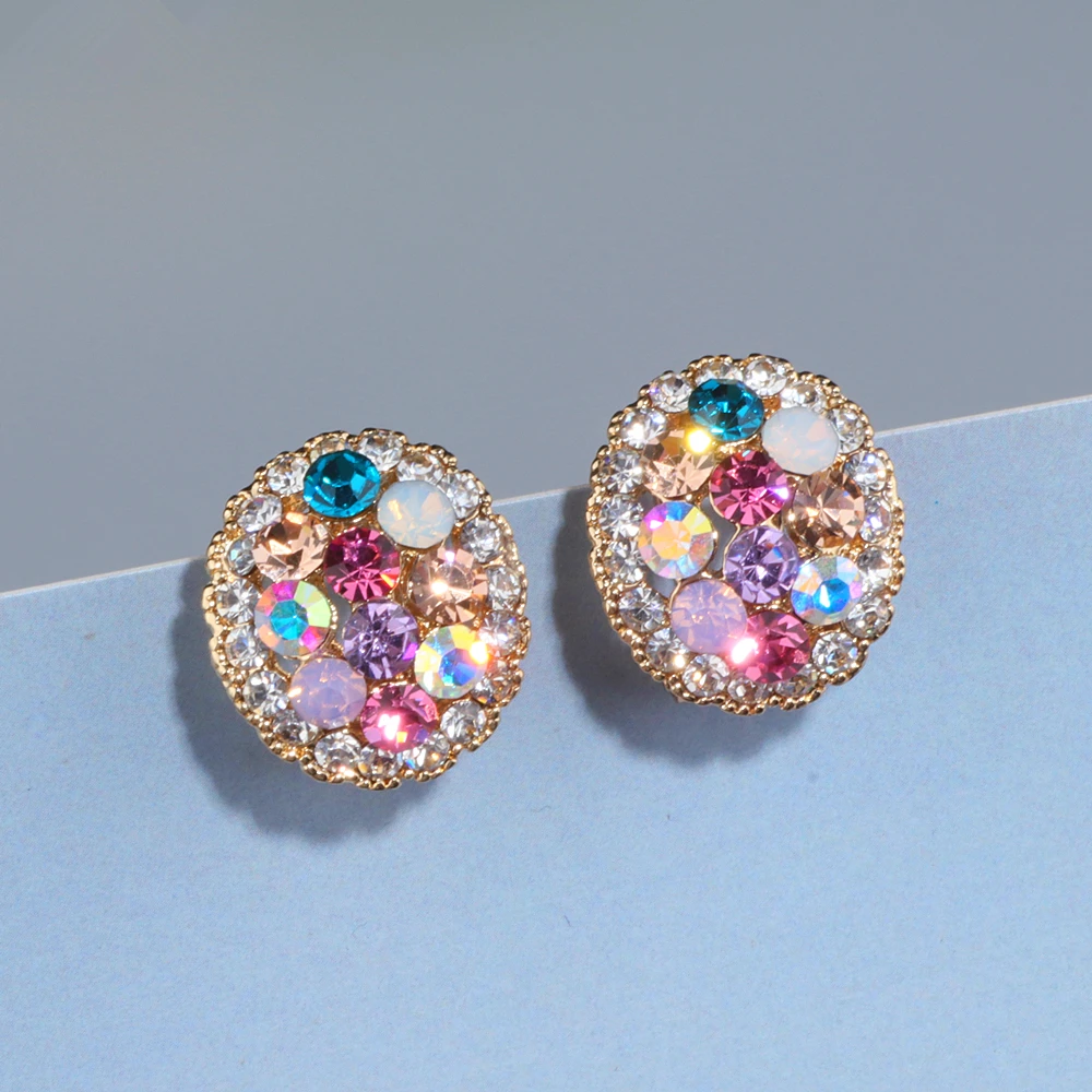 Pendientes con diamantes de imitación Multicolor para mujer, aretes de cristal a la moda, joyería Brinco, regalo para niña WX086, diseño, 2018|Aretes| - AliExpress