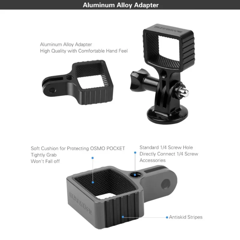 Для DJI OSMO Карманный Gimbal камера металлический адаптер+ велосипедный зажим можно подключить к адаптеру goPro 1/4 адаптер