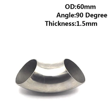 

60mm Replacement Stainless Steel Car 90° Bend Exhaust Pipe Tube Elbow Fitting