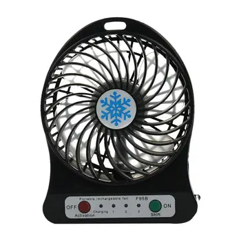 

Fashion Latest Portable Rechargeable LED Fan air Cooler Mini Operated Desk USB 18650 Battery black