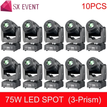 

Hot selling Mini Full Color Gobo 75W LED Moving Head 3 Face Prism Spot Stage Lighting DMX Channel DJ Lighting