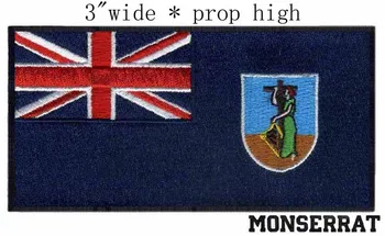 

Monserrat Flag embroidery 3" wide shipping /The red ensign /sheila patch /dark blue background