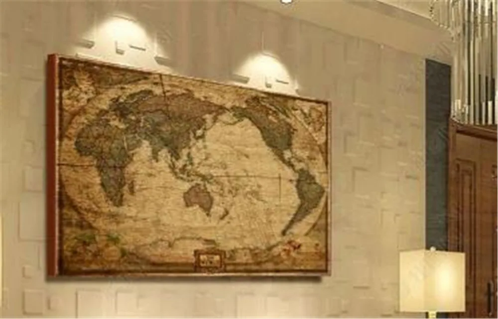 Обои в стиле ретро под дерево HD карта мира 3d обои на стену домашний декор для гостиной настенное покрытие