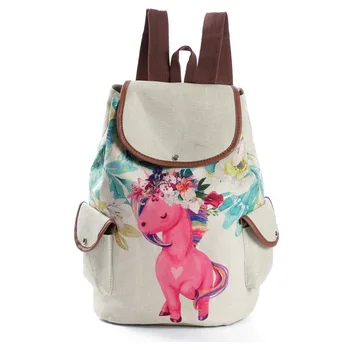 Casual Floral Printed Backpack Drawstring For Teenage