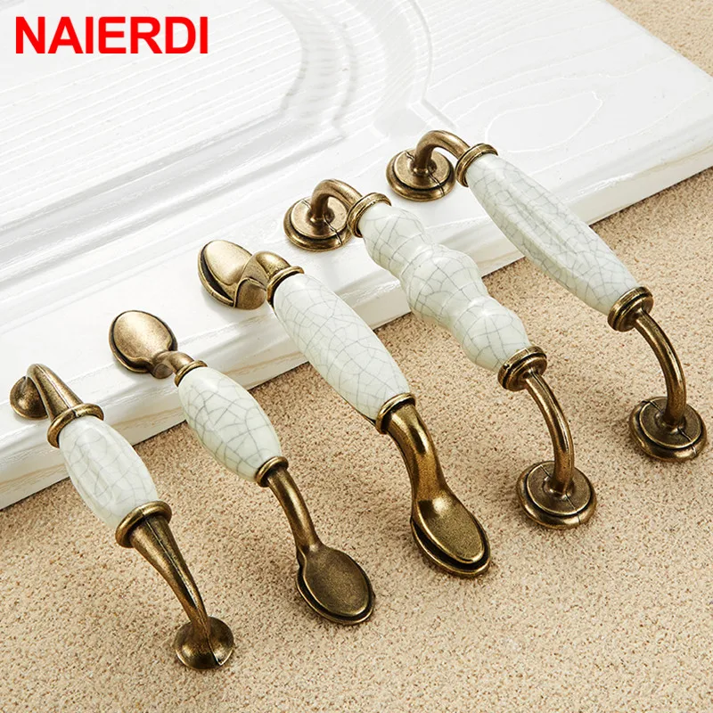 Bronze Creamic Cabinet Handles Knobs Drawer Pulls For Furniture Kitchen