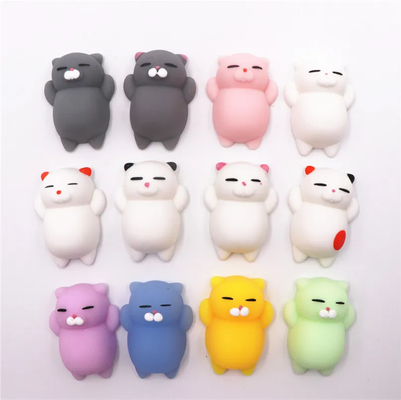 10Pcs/set Mini Squishy Toy Cat Animal Soft Cute Sticky Antistress Ball Squeeze Rising Toy For Children Kids Stress Relief Gift
