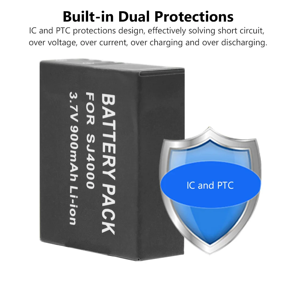 1 шт. батарея для спортивной камеры 3,7 в 900 мАч резервная камера Sj4000 для SJ4000 SJCAM SJ5000 PLUS Sunpak 4K Epic Sports Action Sj Cam аксессуары