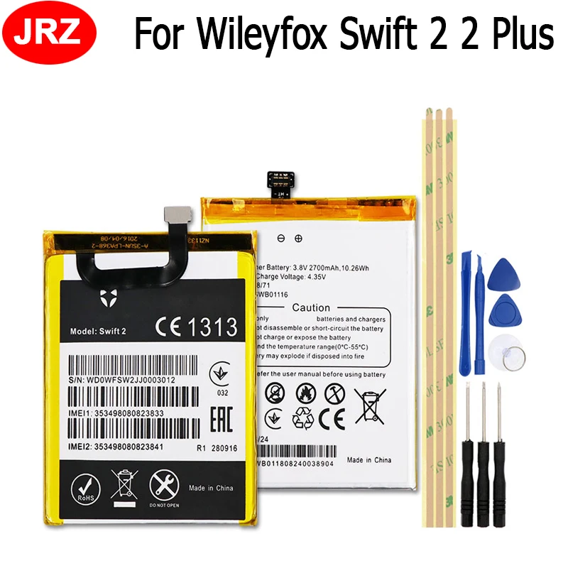 

JRZ 2700mAh For Wileyfox Swift 2 2 Plus Battery High Quality Mobile Phone Replacement Barttera with Free Tools Set