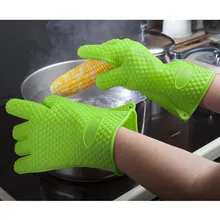 2 шт. анти-горячий силиконовый держатель тепла перчатки кухонные прихватки для духовки повара устойчивые перчатки для дома кухни на открытом воздухе принадлежности для барбекю