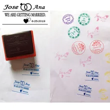 Прямоугольная 31x41 мм Персонализированная таможенная печать Свадебная Самостоятельная Заправка чернилами Свадебная печать для приглашения