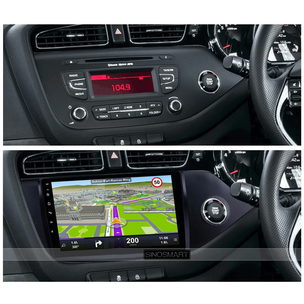 Cheap Sinosmart  Android 8.1 2Din IPS/QLED 2.5D screen car gps radio navigation player for Kia Ceed Left/Right driving 2013-2016 2